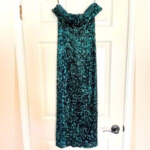 Forever 21, Sequin Bodycon Tube Dress, Emerald Green, Small, Prom